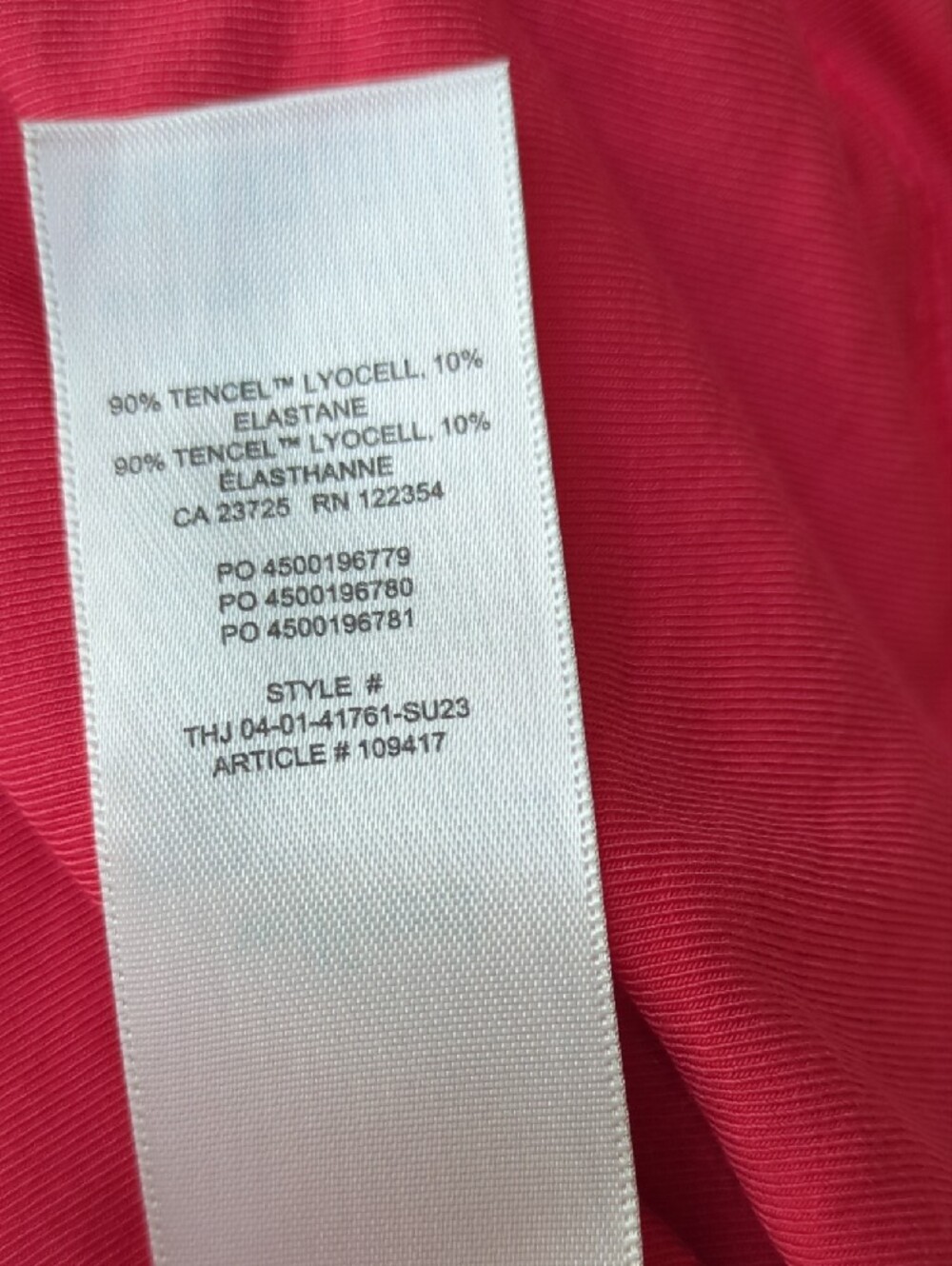 Aritzia Wilfred Surprise Top Maraschino Red Sweetheart Neck Tencel Tee XL - Picture 2 of 4
